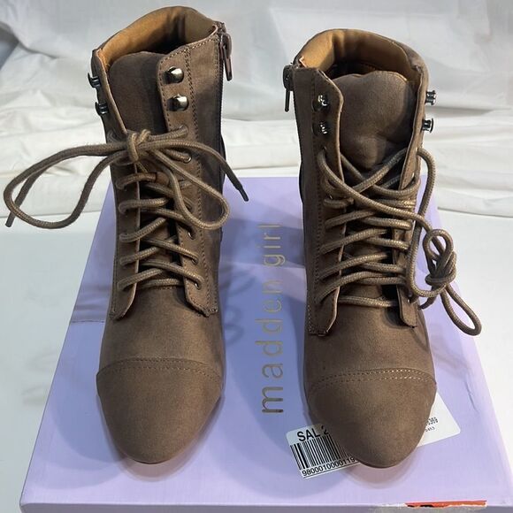 NWT Madden girl Justine lace up boot with full length zipper SZ-5.5 - Picture 5 of 11